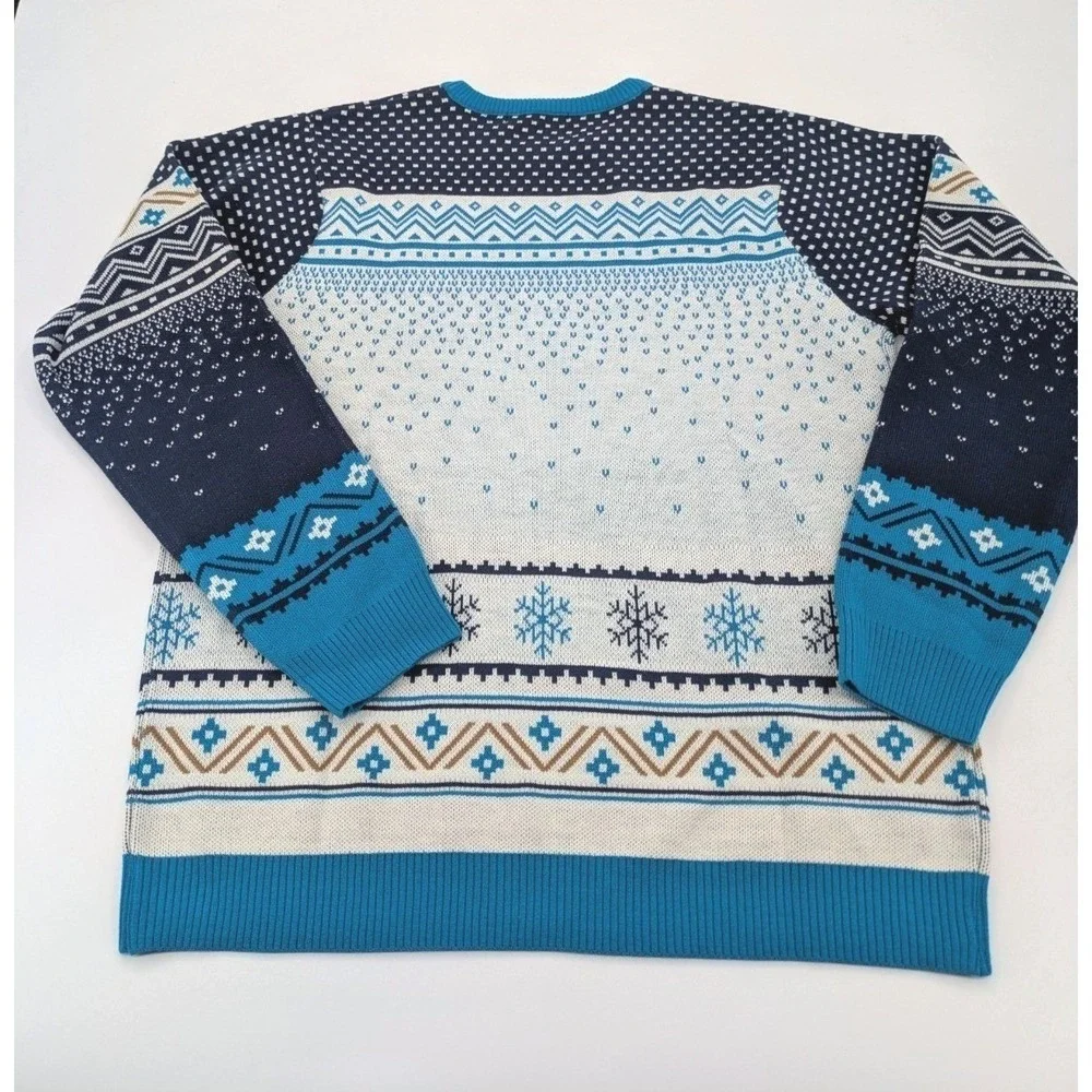 Shinesty Samuel Adams Ugly Christmas Sweater Men's Size XL Blue‎ Fair Isle Beer